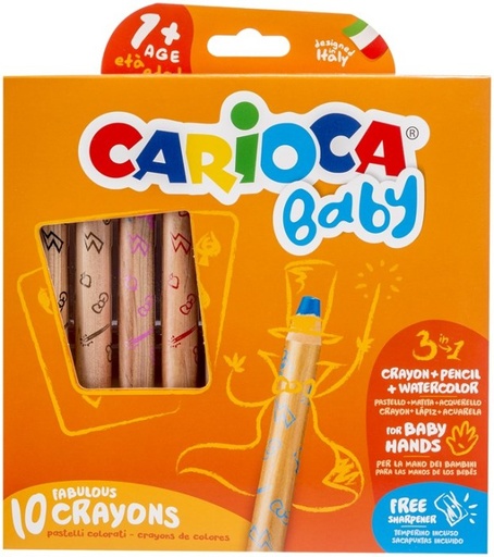 [572089] Carioca | Potlood 3in1 Kleuren/Schrijven/Waterverf +1Y 10-pack