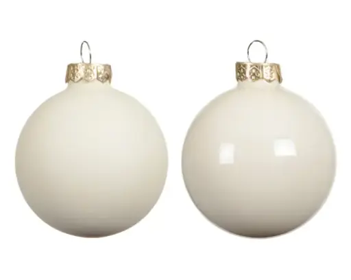 [572340] Decoris | Kerstbal Glas Mix Wolwit Ø3,5cm 16-pack