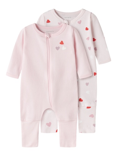 Name it | Kruippak Girls Heart Zip Carinaria/Ballerina 2-pack