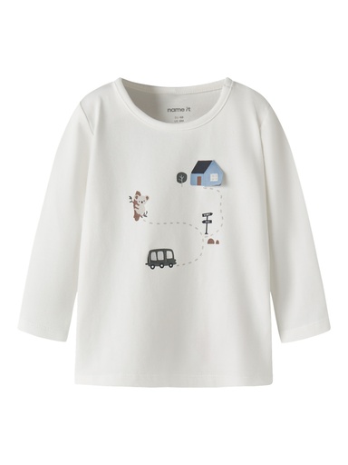 Name it | T-shirt Boys Nbmbent Longsleeve Cloud Dancer