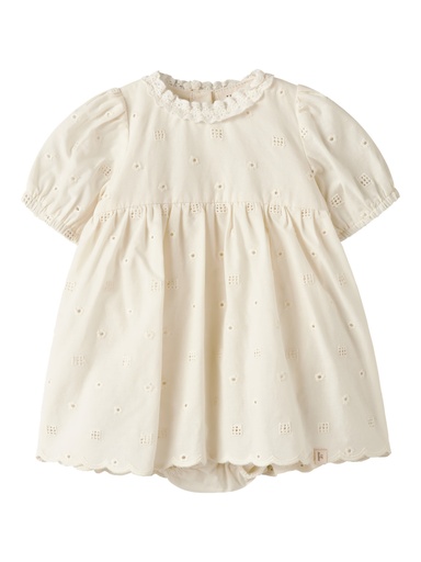 Lil'Atelier | Jurk Girls Nbfflores Coconut Milk