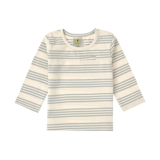 Laessig | T-Shirt Longsleeve Striped Granite Green