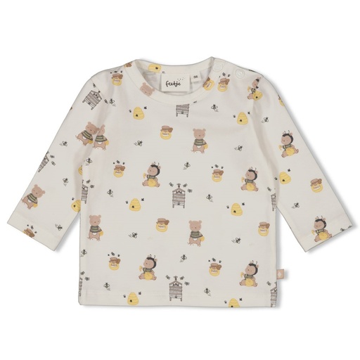 Feetje | T-shirt Uni Honey Bear Longsleeve Off White
