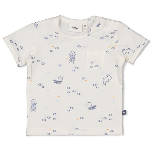 Feetje | T-shirt Boys Blue Ocean Off White