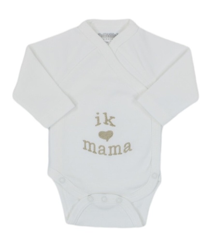 [575438] PetitVillain | Geboortebody Ik Hou van Mama Lange Mouw Ecru M50-62 