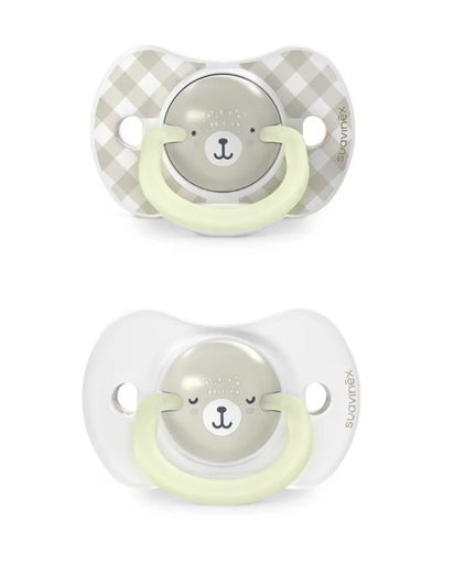 [575469] Suavinex | Fopspeen Night & Day Wild & Free SXPRO Siliconen Grijs 0-6m 2-pack