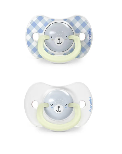 [575477] Suavinex | Fopspeen Night & Day Wild & Free Siliconen SXPRO Blauw 0-6M 2-pack