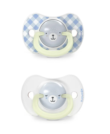 [575481] Suavinex | Fopspeen Night & Day Wild & Free Siliconen SXPRO Blauw 6-18m 2-pack