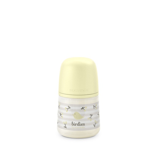 [575512] Suavinex | Breedhalsfles Birdies Zuigspeen SXPro S Beige 150ml