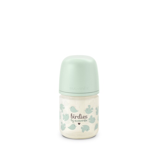 [575521] Suavinex | Breedhalsfles Birdies Glas Zuigspeen SXPro Groen 120ml