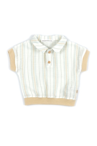 Bamboom | T-shirt Boys Stripe White/Blue