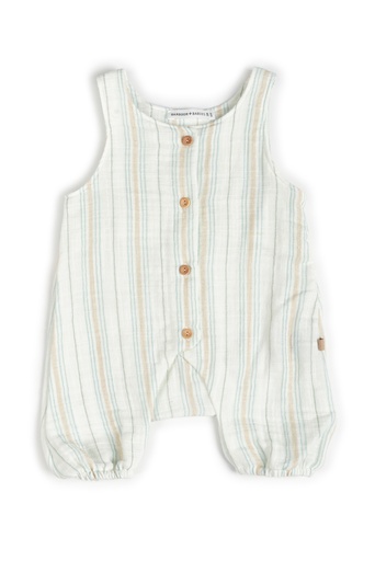 Bamboom | Kruippak Boys Stripe White/Blue 