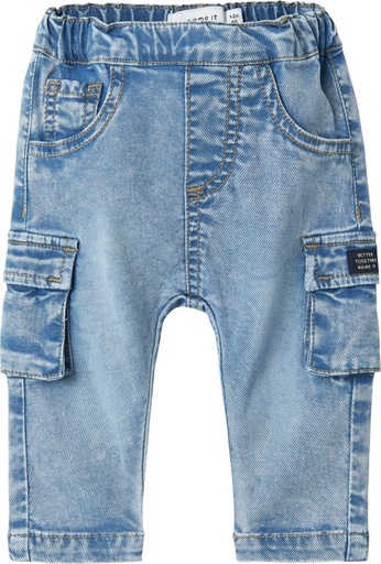 Name it | Broek Boys Nbmben Baggy Cargo Jeans Medium Blue Denim