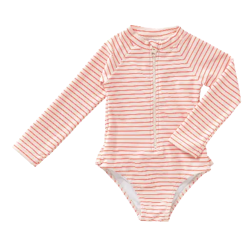 Fresk | Badpak Girls Summer Stripes Longsleeve Pink