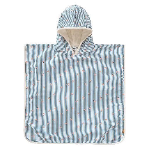 [576938] Fresk | Poncho Boys Stripes & Crabs Blauw 0-36m