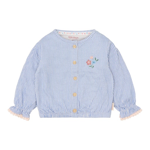 Little Dutch | Blouse Girls Stripes Denim Blue