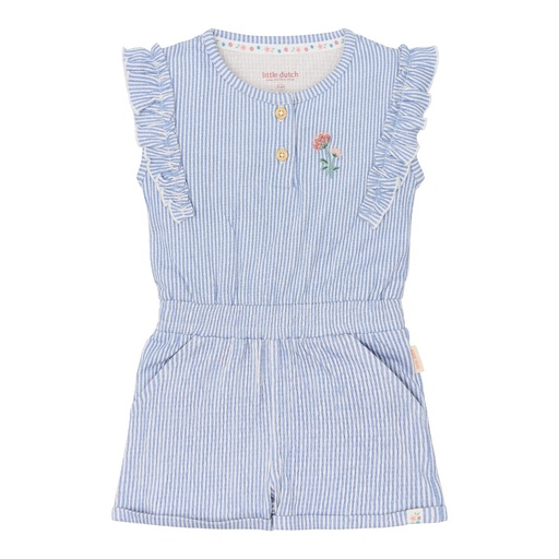 Little Dutch | Kruippak Girls Stripes Denim Blue
