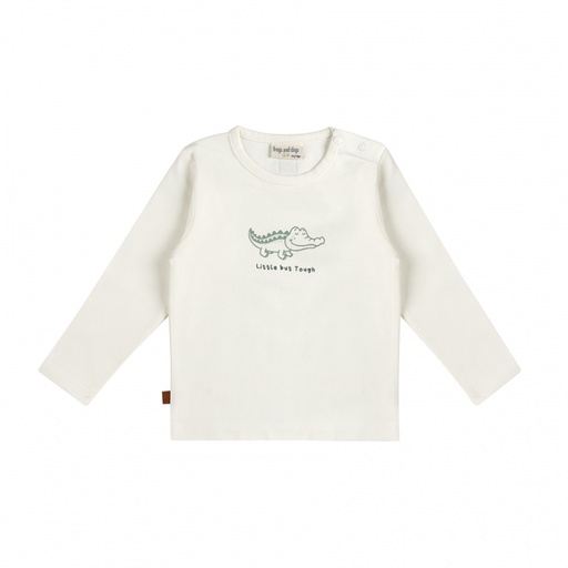 Frogs&Dogs | T-shirt Boys Little Croco Longsleeve White Alyssum 