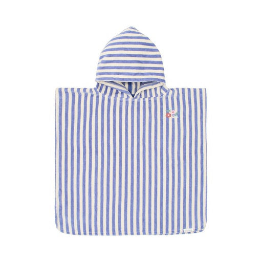 [577587] Little Dutch | Poncho Girls Dreamy Purple Stripe Blauw One Size