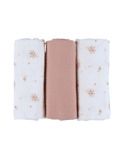 [577920] Noukies | Tetra Doek Vintage Flowers Mousseline 70x70cm 3-pack