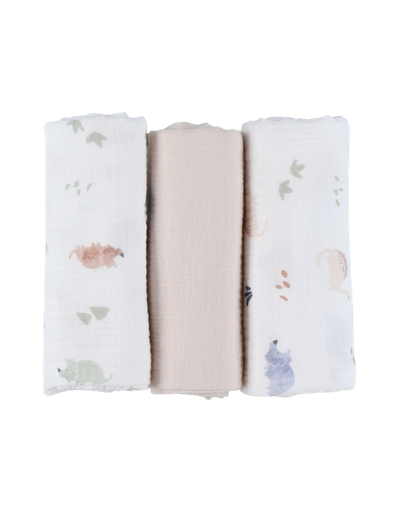 [577925] Noukies | Tetra Doek Dino Mousseline 70x70cm 3-pack