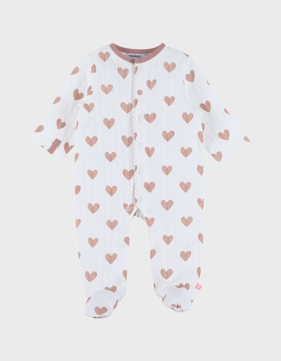 Noukies | Pyjama Hart Jersey Wit