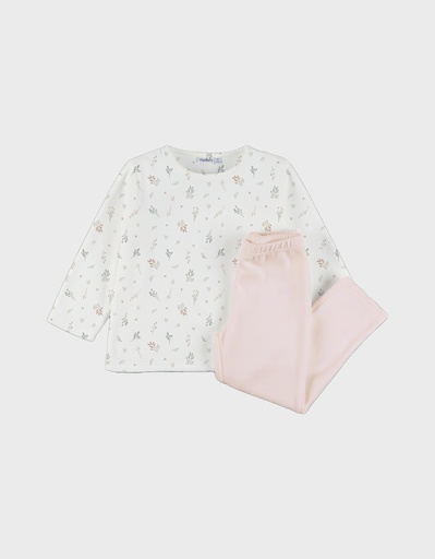 Noukies | Pyjama Country Flowers Velours Roze 2-delig