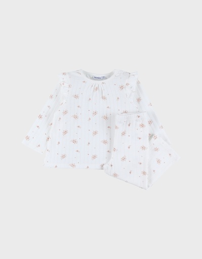 Noukies | Pyjama Vintage Flower Jersey Wit 2-delig