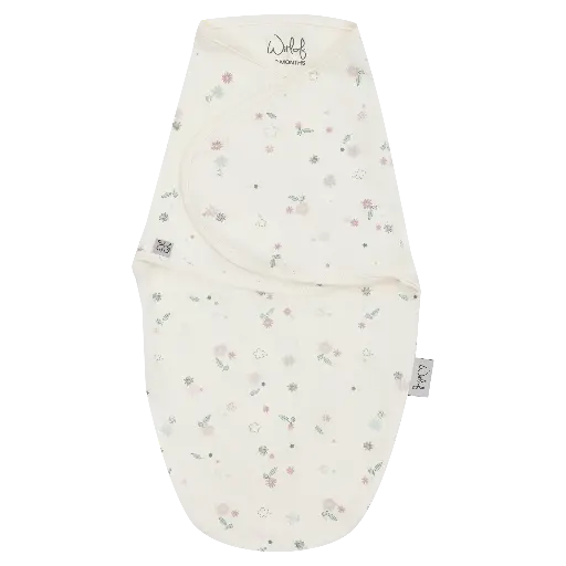 [578636] Witlof for Kids | Inbakeren Vintage Flowers Wrapper 0-3m