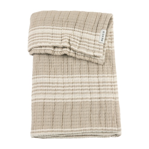 [578762] Meyco | Deken Pre-washed Hydrofiel Jacquard Stripe Sand 100x150cm