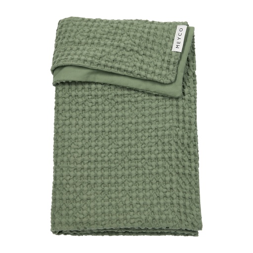 [578771] Meyco | Deken Waffle Cotton Olive Green 75x100cm