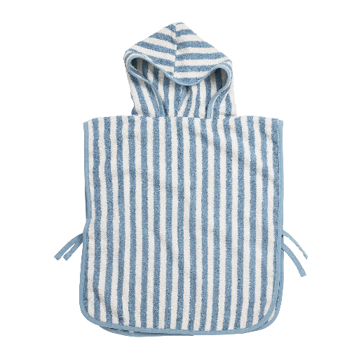 [578812] Meyco | Poncho Badstof Jacquard Fat Stripe Jeans Blue 1-3Y