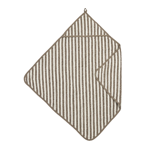 [578813] Meyco | Badcape Badstof Jacquard Fat Stripe Taupe Bruin 75x75cm 