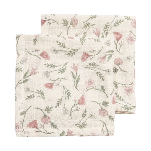 [578852] Meyco | Monddoekje Pre-washed Hydrofiel Flower Multicolour 30x30cm 2-Pack 