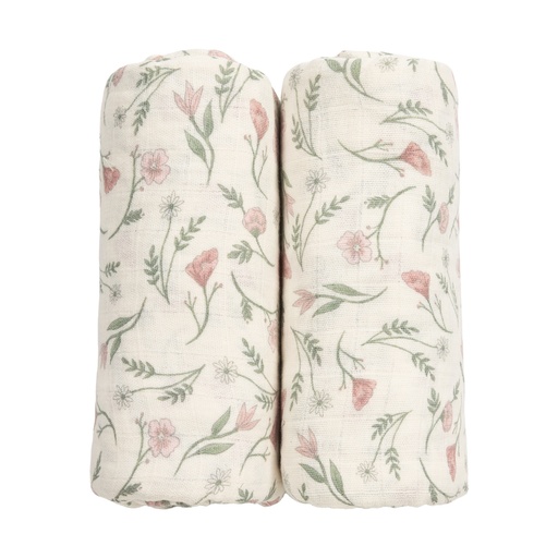 [578854] Meyco | Tetra Doek Pre-washed Flower Multicolour 120x120cm 2-pack