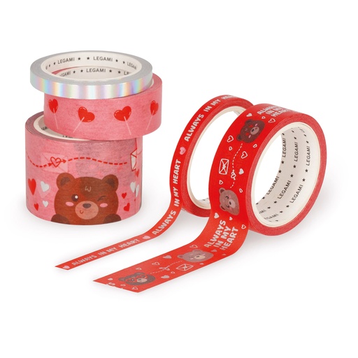 [578982] Legami | Tape Sticky Paper Teddy Bear 5-pack