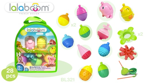 [579008] Lalaboom | Educatief Speelgoed Boerderij Kralen 28pcs