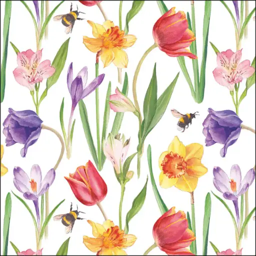 [579036] Ambiente | Servetten Flowers in Spring 3-laags 33x33cm 20-pack