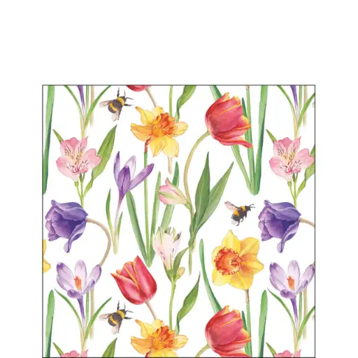 [579037] Ambiente | Servetten Flowers in Spring 3-laags FSC Mix 25x25cm 20-pack