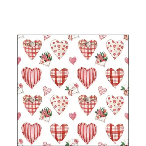 [579042] Ambiente | Servetten lovely Hearts 3-laags 100%FSC 25x25cm 20-pack