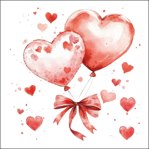 [579043] Ambiente | Servetten Balloon Hearts 3-laags 33x33cm 20-pack