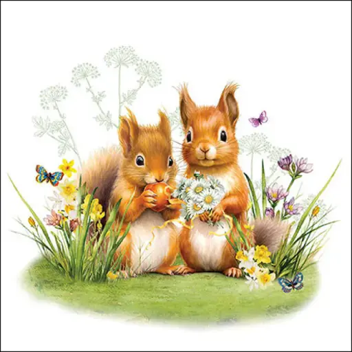 [579048] Ambiente | Servetten Litte Squirrels 3-laags 33x33cm 20-pack