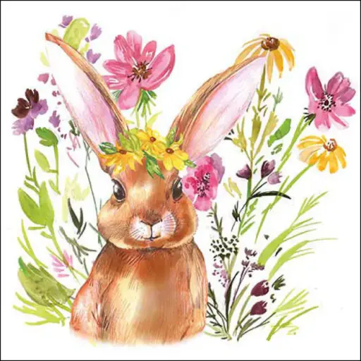 [579050] Ambiente | Servetten Girl Bunny 3-laags 33x33cm 20-pack