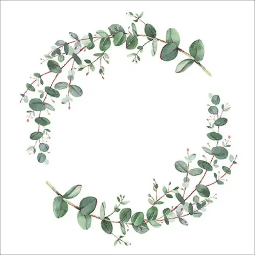 [579056] Ambiente | Servetten Eucalyptus Branch White 3-laags 33x33cm 20-pack
