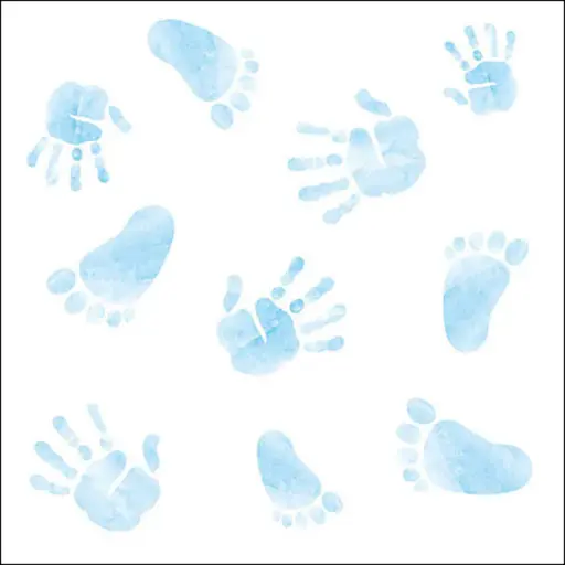 [579060] Ambiente | Servetten Hands And Feet Blue 3-laags 100%FSC 33x33cm 20-pack