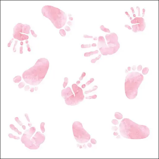 [579061] Ambiente | Servetten Hands And Feet Pink 3-laags 100%FSC 33x33cm 20-pack