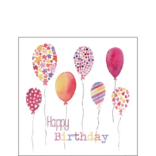 [579066] Ambiente | Servetten Birthday Balloons 3-laags 100%FSC 25x25cm 20-pack