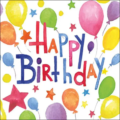 [579067] Ambiente | Servetten Colourful Birthday 3-laags 100%FSC 33x33cm 20-pack