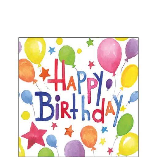 [579068] Ambiente | Servetten Colourful Birthday 3-laags 100%FSC 25x25cm 20-pack