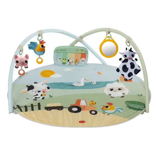 [579081] Tiny Love | Speeltapijt met Speelboog Farmers Funday Dynamic Gymini Boerderijprint